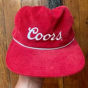 Coors Red Corduroy Hat